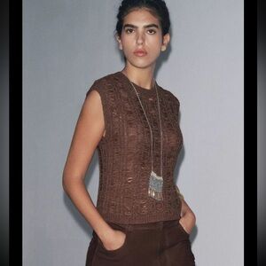 Zara ribbon Knit top